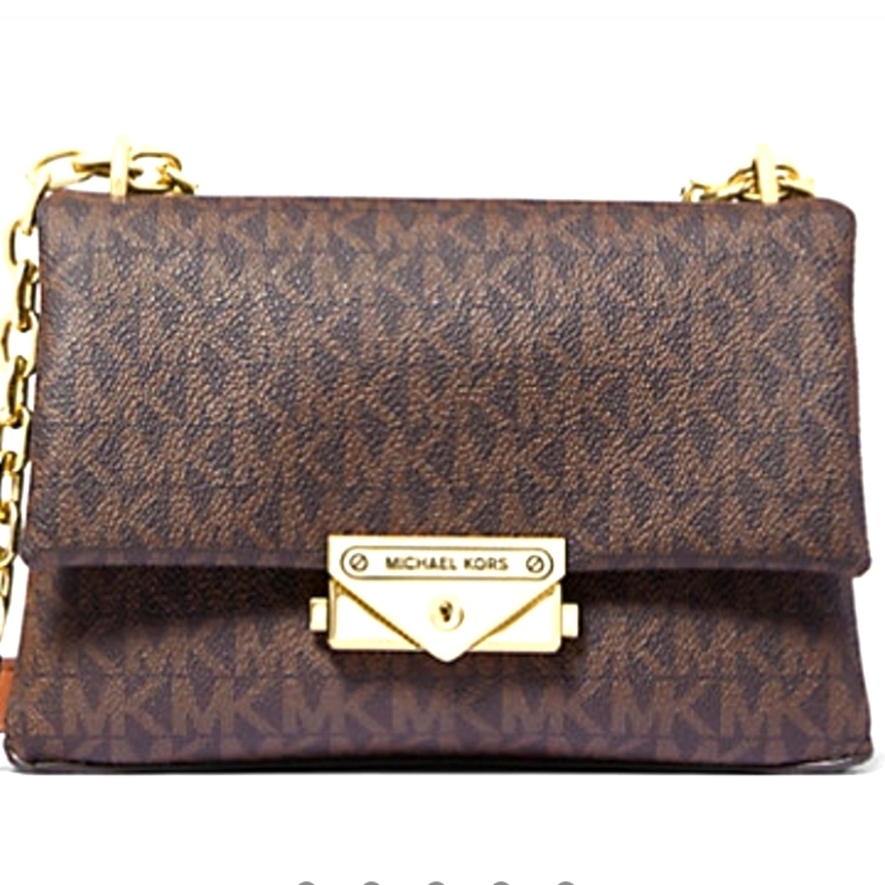 Michael Kors Brown Cece Small Logo Shoulder Bag NWT
